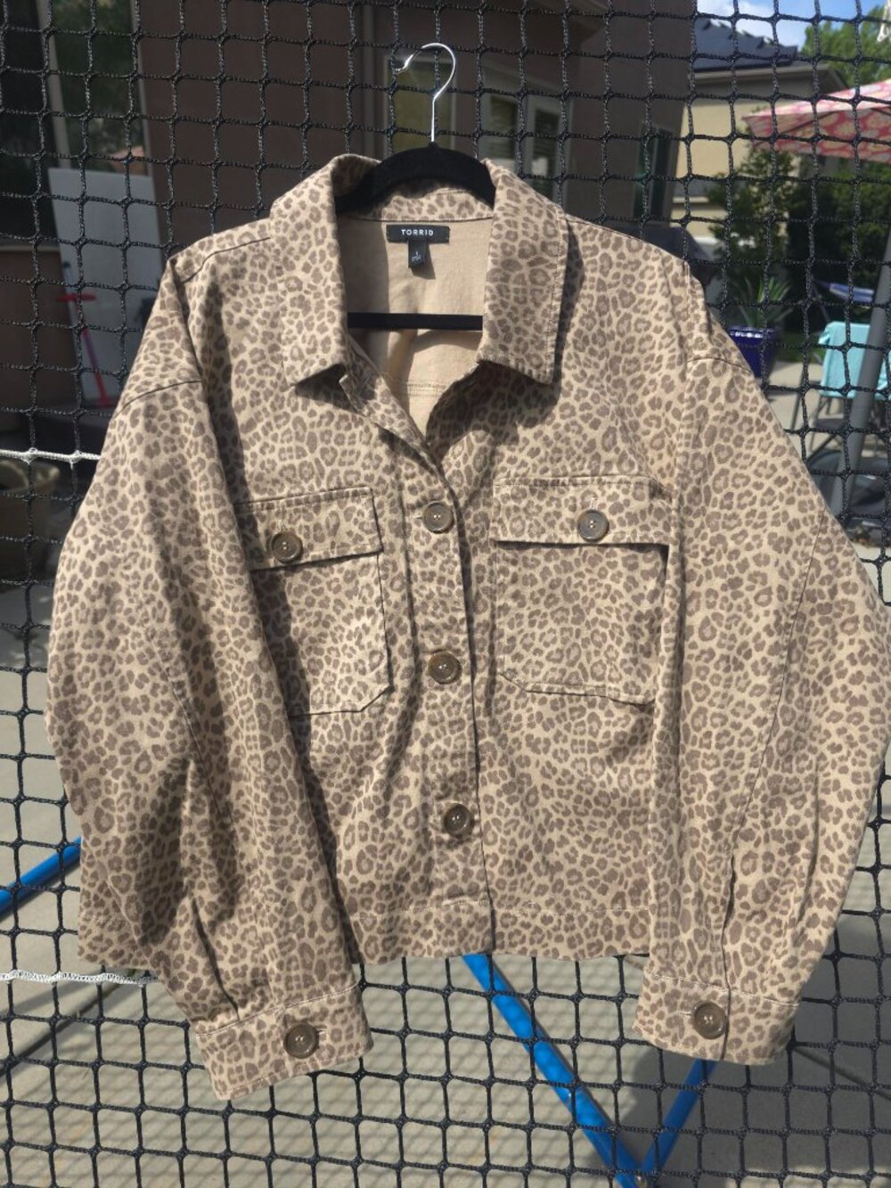 Leopard print denim jacket
